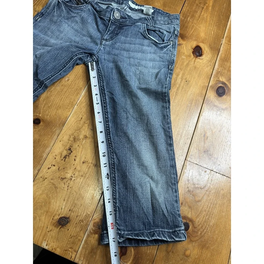 DKNY JEANS Boys Size 7 Blue Denim Cropped Jeans Capri Distressed Light Wash